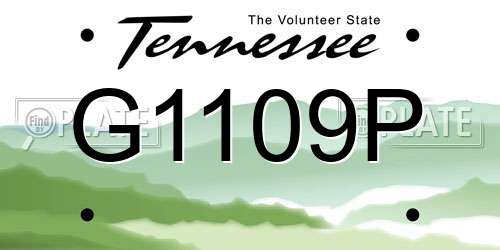 G1109P Tennessee License Plate