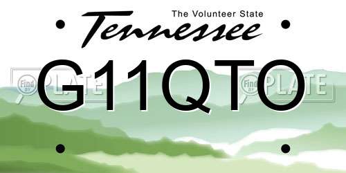G11QTO Tennessee License Plate