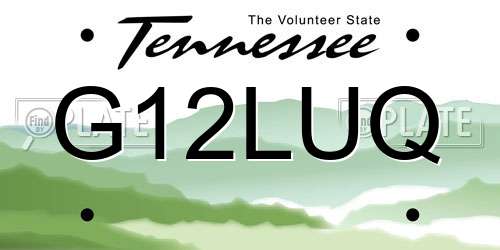 G12LUQ Tennessee License Plate