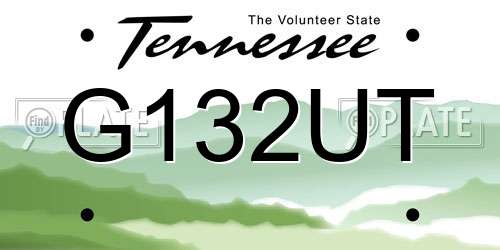 G132UT Tennessee License Plate