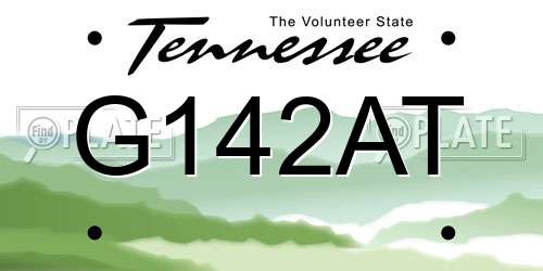 G142AT Tennessee License Plate