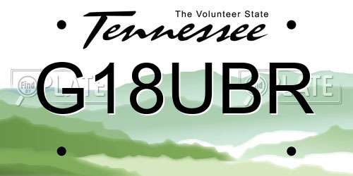 G18UBR Tennessee License Plate