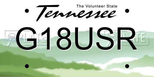 G18USR Tennessee License Plate