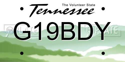 G19BDY Tennessee License Plate