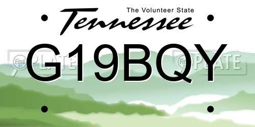 G19BQY Tennessee License Plate