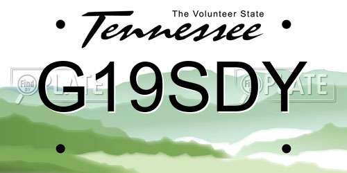G19SDY Tennessee License Plate