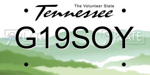 G19SOY Tennessee License Plate