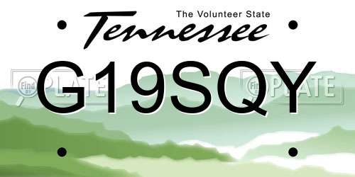 G19SQY Tennessee License Plate
