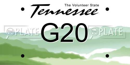 G20 Tennessee License Plate