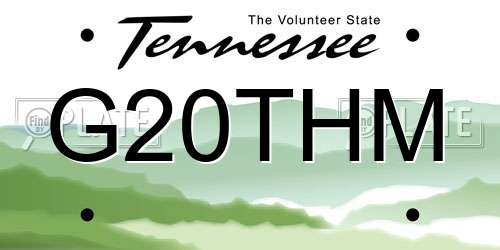 G20THM Tennessee License Plate