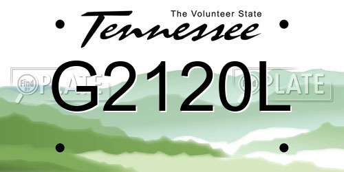 G2120L Tennessee License Plate