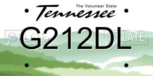 G212DL Tennessee License Plate