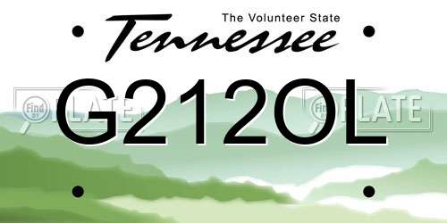G212OL Tennessee License Plate