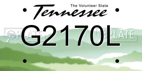 G2170L Tennessee License Plate