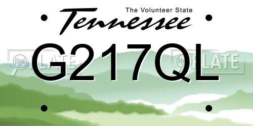 G217QL Tennessee License Plate