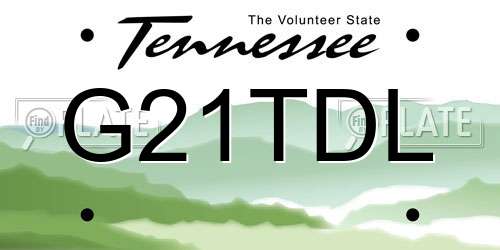G21TDL Tennessee License Plate