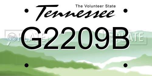 G2209B Tennessee License Plate