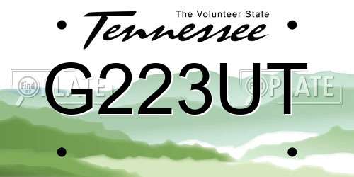 G223UT Tennessee License Plate