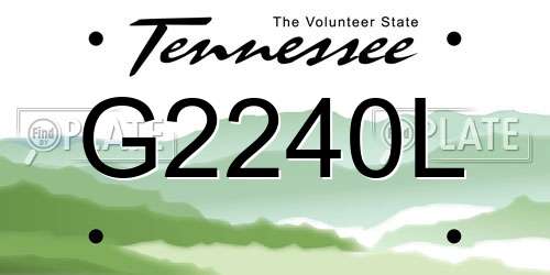 G2240L Tennessee License Plate