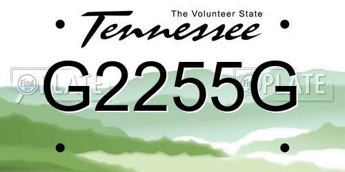 G2255G Tennessee License Plate