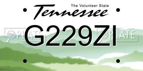 G229ZI Tennessee License Plate
