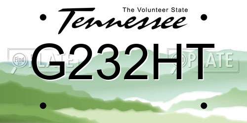 G232HT Tennessee License Plate