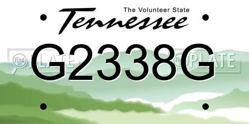 G2338G Tennessee License Plate