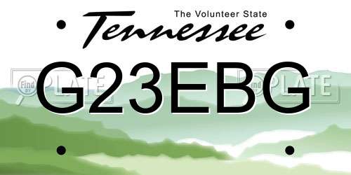 G23EBG Tennessee License Plate
