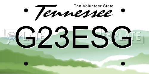 G23ESG Tennessee License Plate