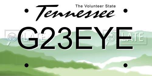 G23EYE Tennessee License Plate