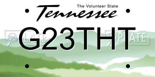 G23THT Tennessee License Plate