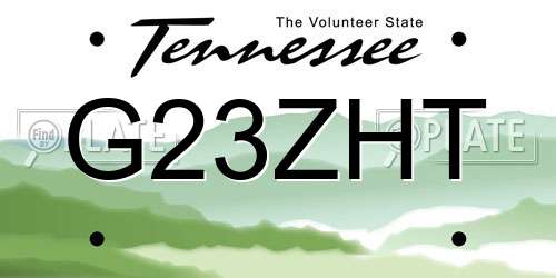 G23ZHT Tennessee License Plate