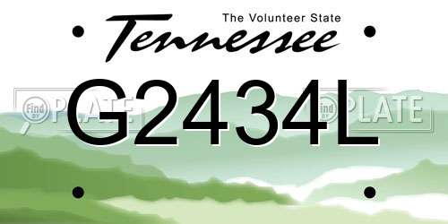 G2434L Tennessee License Plate