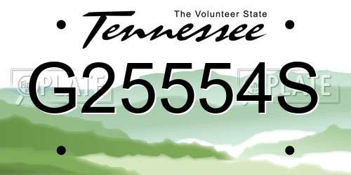 G25554S Tennessee License Plate