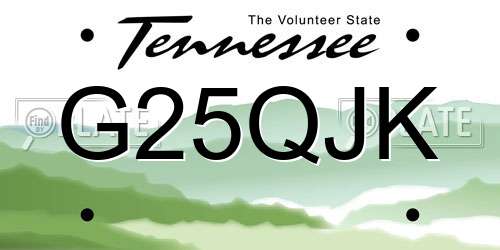 G25QJK Tennessee License Plate