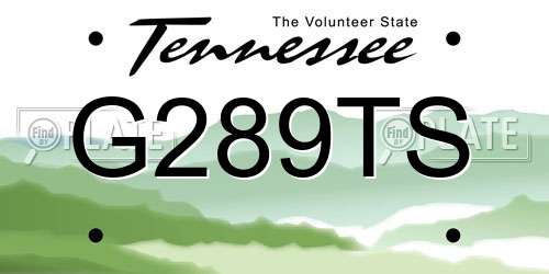 G289TS Tennessee License Plate