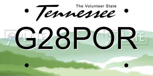G28POR Tennessee License Plate
