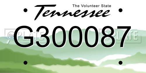 G300087 Tennessee License Plate
