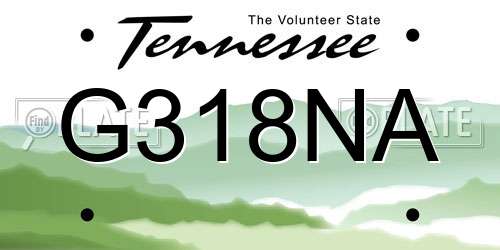 G318NA Tennessee License Plate