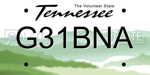 G31BNA Tennessee License Plate