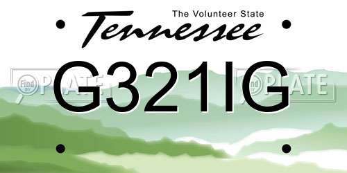 G321IG Tennessee License Plate