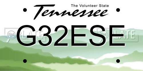 G32ESE Tennessee License Plate