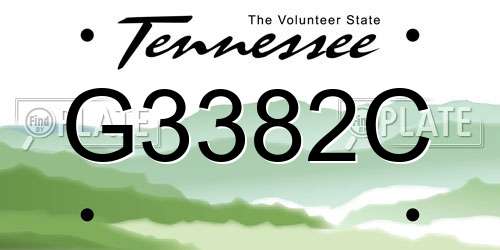 G3382C Tennessee License Plate
