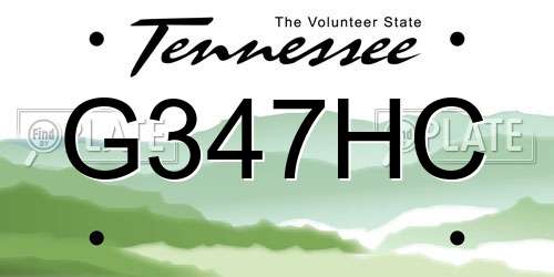 G347HC Tennessee License Plate