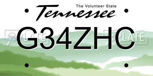 G34ZHC Tennessee License Plate
