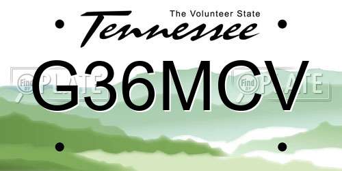G36MCV Tennessee License Plate