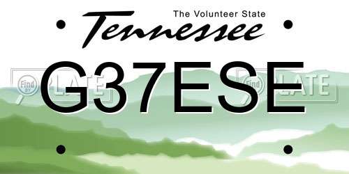 G37ESE Tennessee License Plate