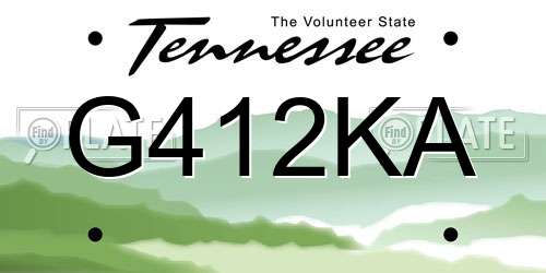 G412KA Tennessee License Plate