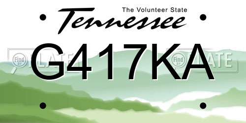 G417KA Tennessee License Plate