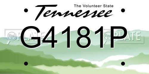 G4181P Tennessee License Plate